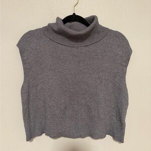 Kendall & Kylie Ribbed Gray Sleeveless Sweater